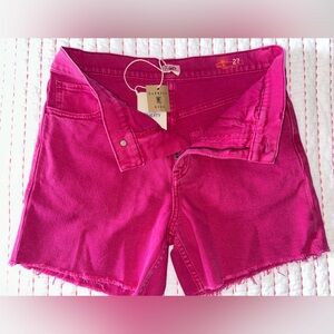 New Faherty Sunwashed Pink Denim Shorts
